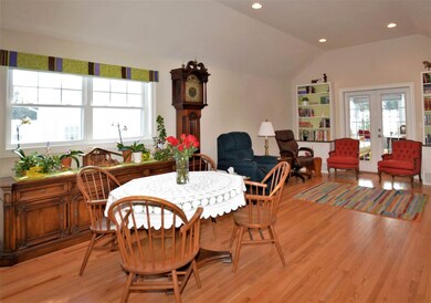 Open with living room and large double window to l