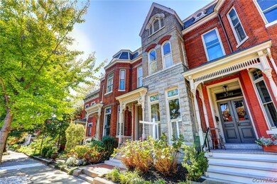 Exquisite details on the facade of this home