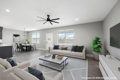 living room looking into dining room are