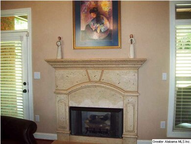 Gorgeous limestone fireplace