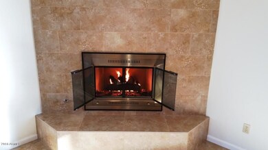 Fireplace on
