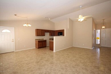 Great room with view into kitchen