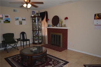 Family room with fireplace.