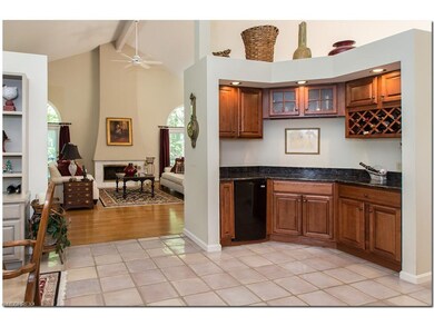 Convenient dry bar area for ease of entertaining