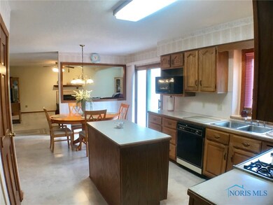 Kitchen with slider to patio.
