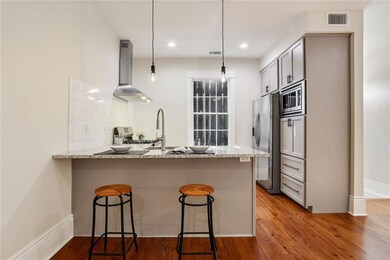 The kitchen has been designed with style and funct
