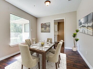 Some vitural staging shows you have pretty this room could look at a formal dning room.  The doorway ahead leads into the kitchen so the flow of the floorplan makes it so easy to entertain.