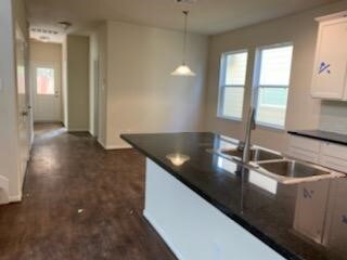 View of the dining and kitchen combo