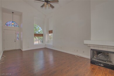 Living room view of front door.