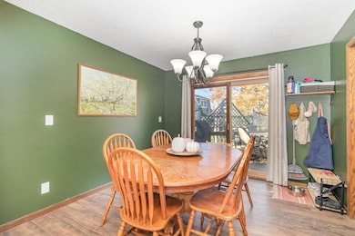 Dining room that walks out to huge deck and backyard