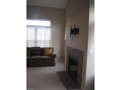 Two story living room (great room) with gas firepl