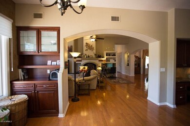 Family Room and fireplace view from ki