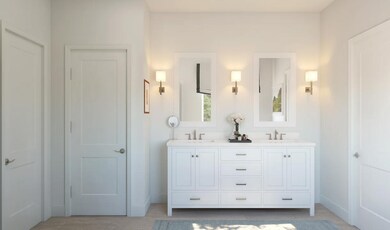 Primary bath with dual vanities