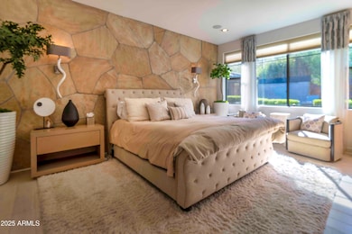 Primary Bedroom w/stone accent wall