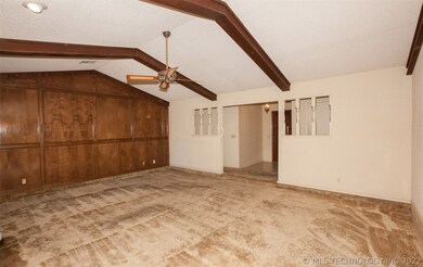 Living Room has vaulted ceiling.