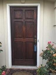 Newly stained front door