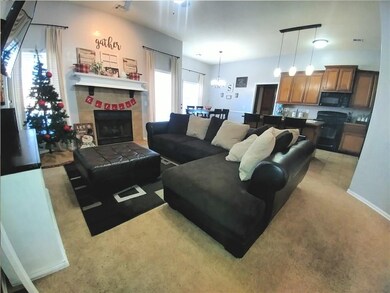 Nice open floor plan. The 4 bedrooms are split int