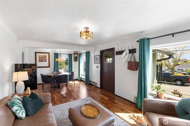 bright and airy living and dining room