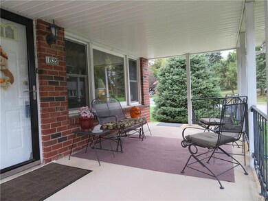 Full view of front porch and railing