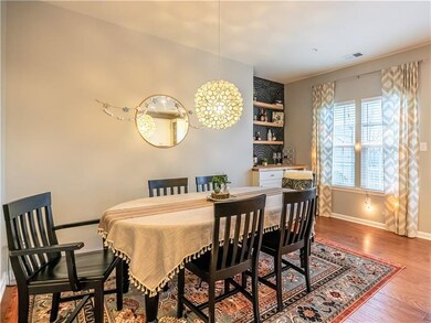 Large dining room space with the convenient wine r