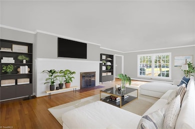 Digitally staged living room