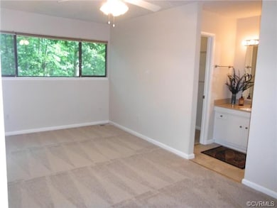 Master Suite:  Walk-in closet, vanity, and shower.