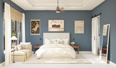 Primary suite with tray ceiling