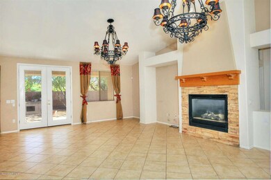Custom Chandeliers and gas fireplace!