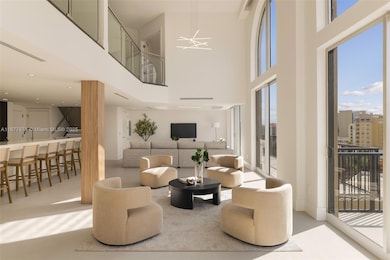 View of kitchen counter, sitting area and family room