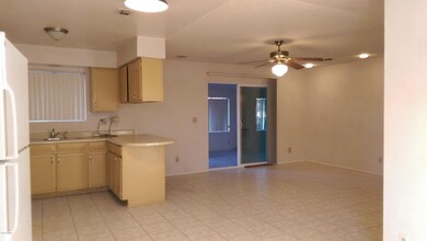 kitchen and family room