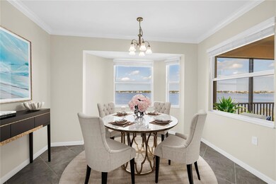 virtual staged dining with water views