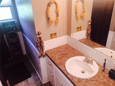 Updated tile on the vanity in the main bath.  Hard
