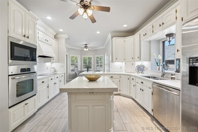 Updated kitchen with thick quartz countertops and