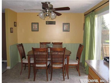 Dining Room Dining area with sliders to a 2 tiered