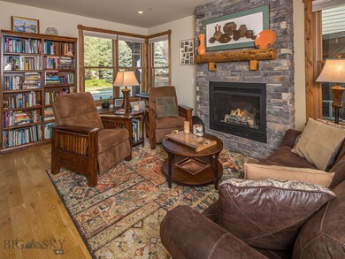 Living area with gas fireplace.