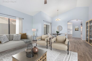 Virtually Stagied Living Room and Dining