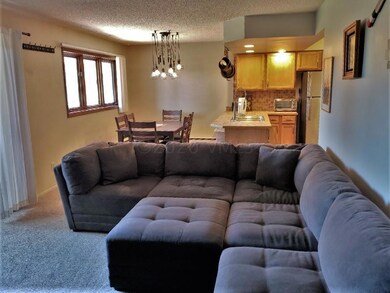 Living room to kitchen and dining