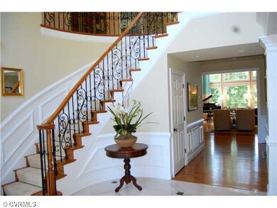 Foyer - Curved staircase, 2 story, marble floors