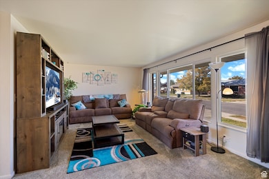 View of carpeted living area