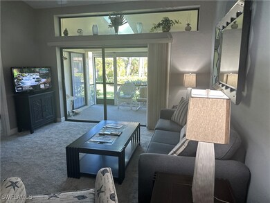Living room with carpet flooring