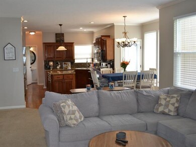 Great room and kitchen Completely open to each oth
