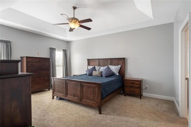 Spacious master bedroom ensuite with coffered ceiling