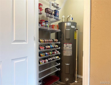 Storage area with water heater