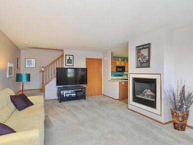 Spacious living room opens up to kitchen