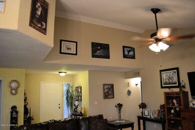 Vaulted ceilings in living room