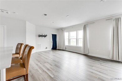 Unfurnished dining area featuring light wood finis