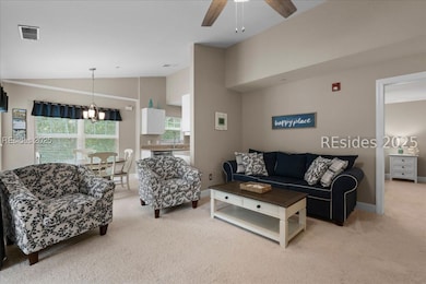 Open layout shown in the living room.