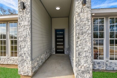 Stone accented façade