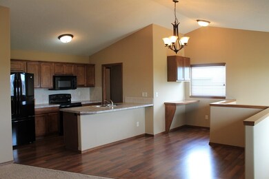 Open kitchen into dining area