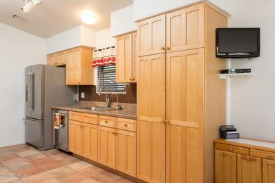 Looking into kitchen from breakfast nook